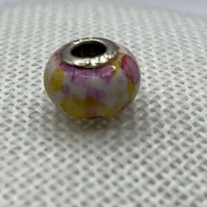 Sterling Silver Yellow White Pink Bead add a bead to any bracelet Pandora Style